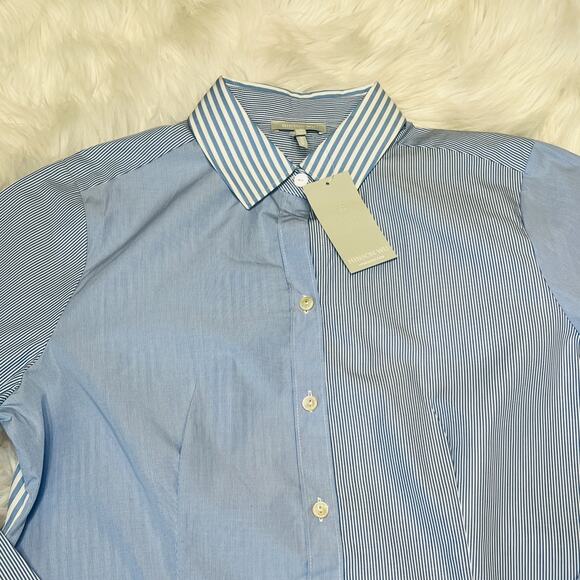 HINSON WU SHIRT DIANE MIXED STRIPES BLUE & WHITE 1610075 - Picture 2 of 6